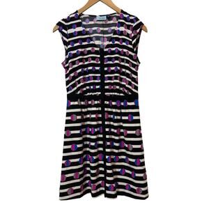 Cynthia Rowley Women 6 Purple Blue Fit Flare Dress Pockets Chic Professional
